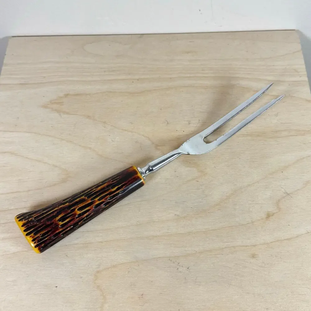 VTG Westall Richardson Sheffield England Carving Set 3 Bakelite Antler Handles